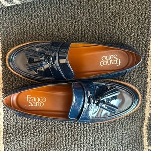 Franco Sarto Navy Patent Lug Sole Loafer 8.5W. Worn once. Smoke free home